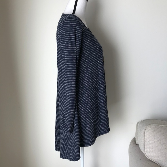 Final Touch Stripe Button Down Long Sleeve Top - Picture 3 of 4